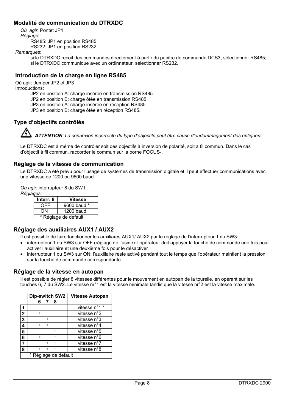 Videotec DTRXDC User Manual | Page 44 / 68