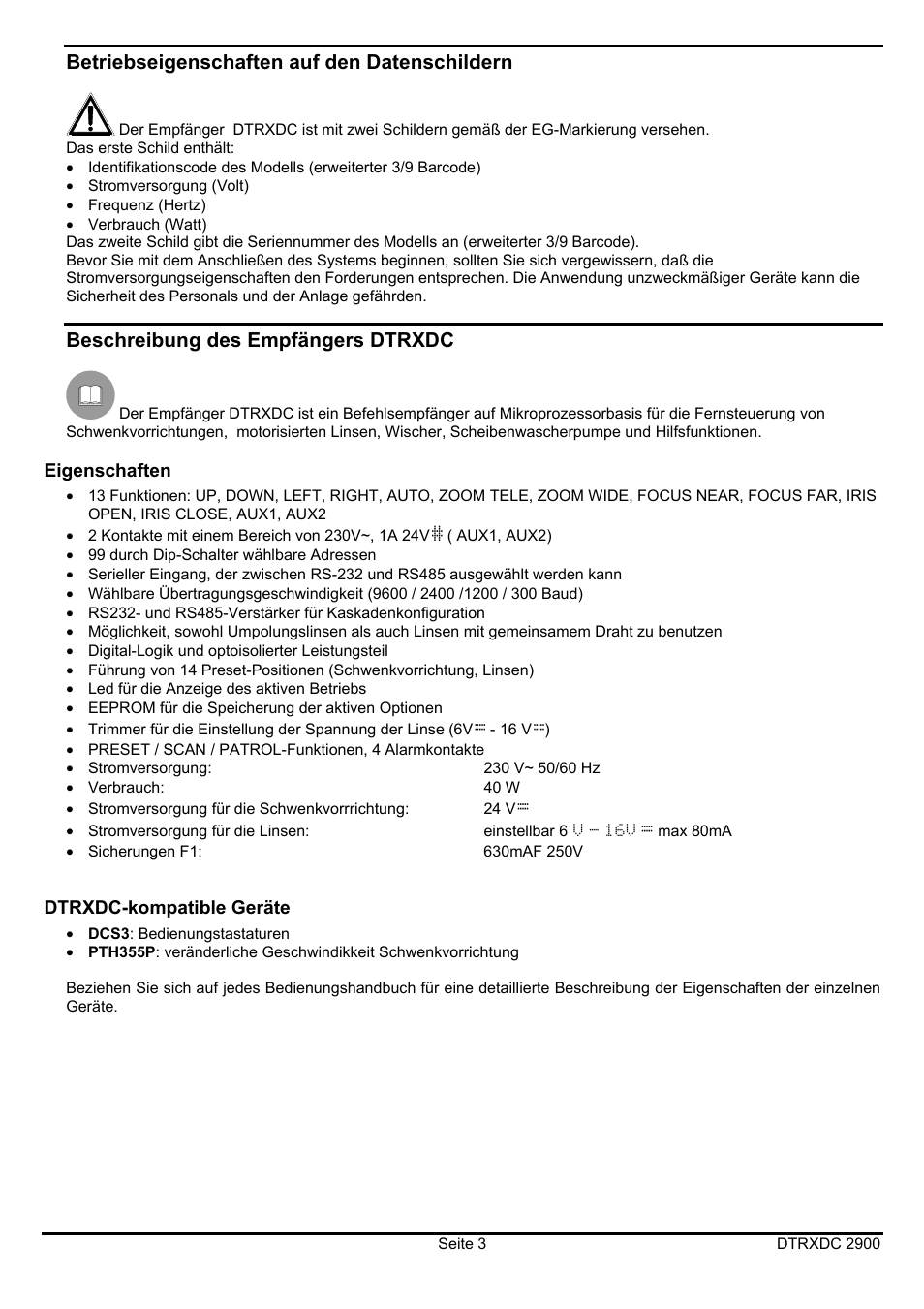 Videotec DTRXDC User Manual | Page 55 / 68