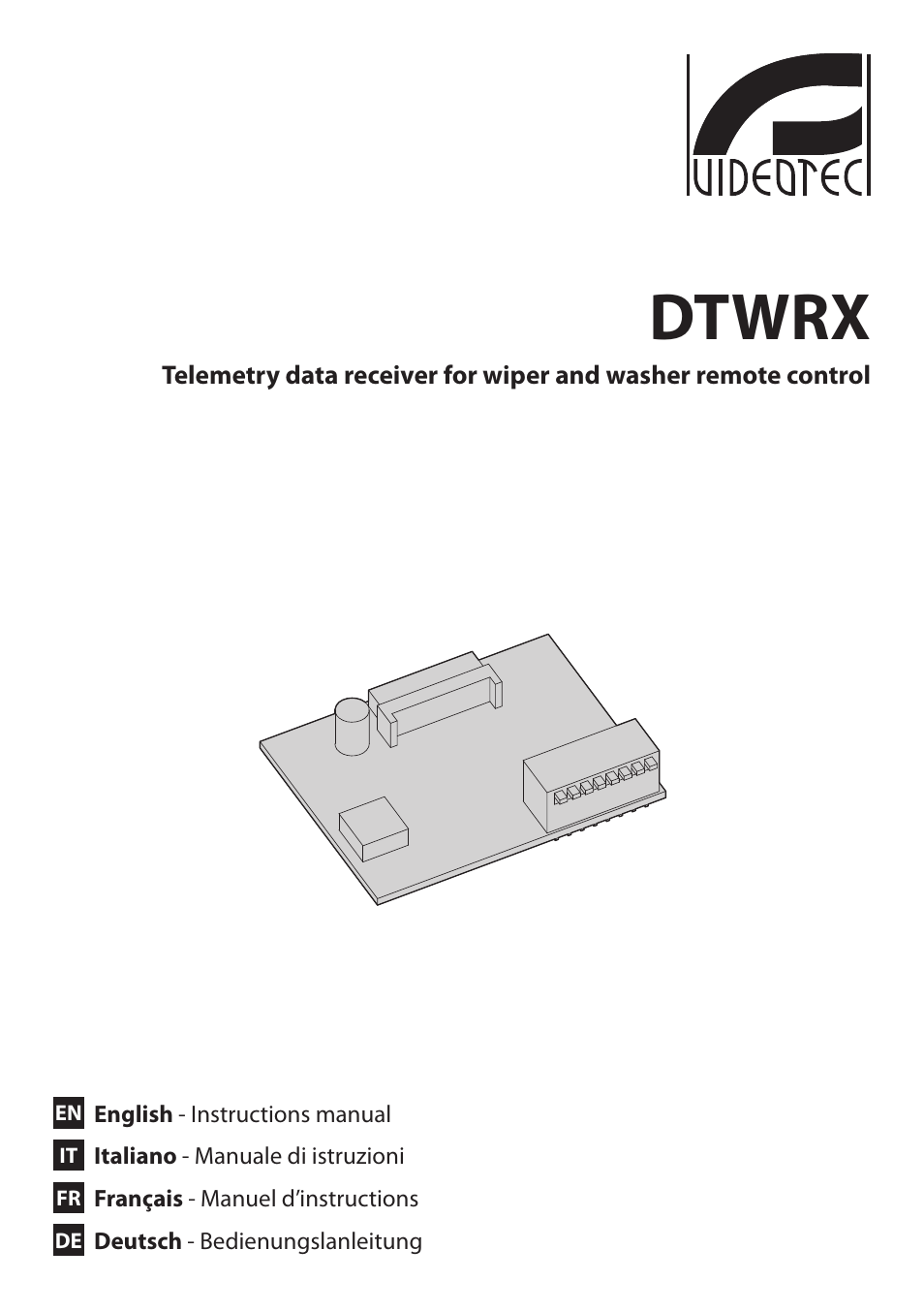 Videotec DTWRX User Manual | 20 pages