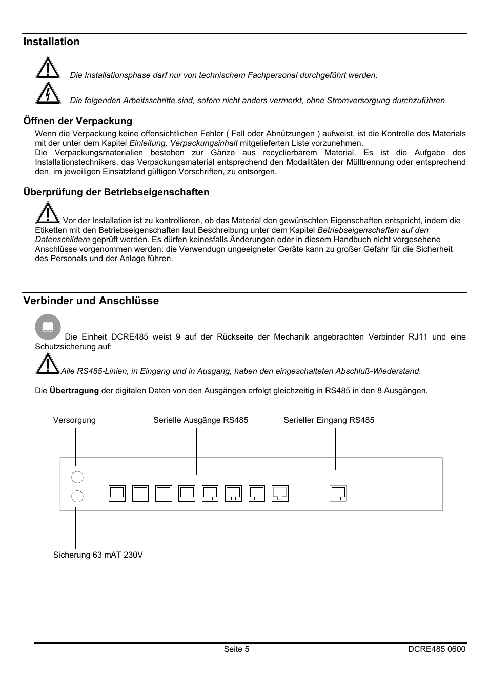 Videotec DCRE485 User Manual | Page 39 / 44