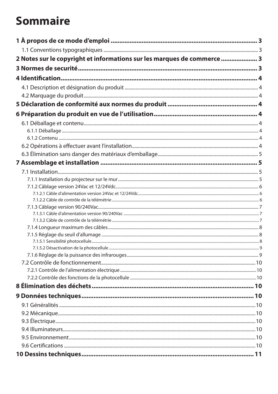 Sommaire | Videotec GEKO IRN User Manual | Page 28 / 52