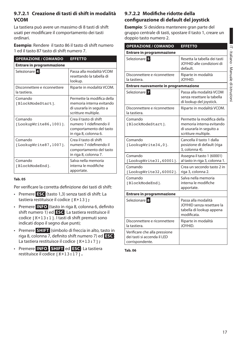 1 creazione di tasti di shift in modalità vcom | Videotec DCZ User Manual | Page 41 / 92