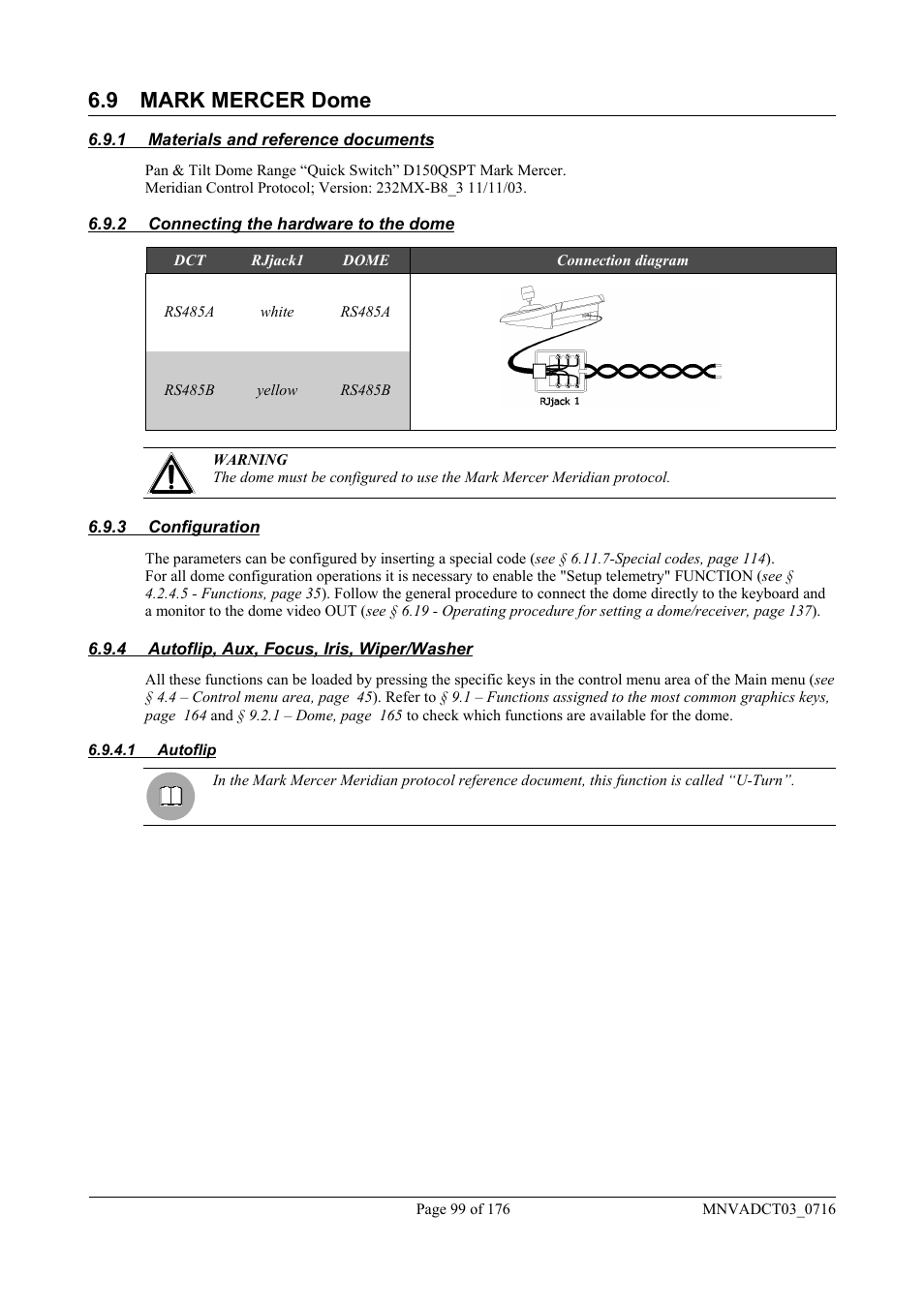 9 mark mercer dome | Videotec DCT User Manual | Page 101 / 182