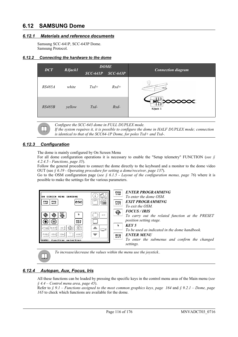 12 samsung dome | Videotec DCT User Manual | Page 118 / 182