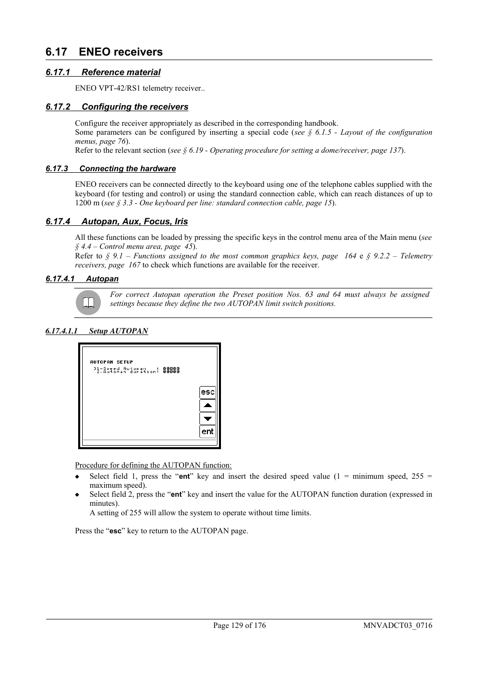 17 eneo receivers | Videotec DCT User Manual | Page 131 / 182