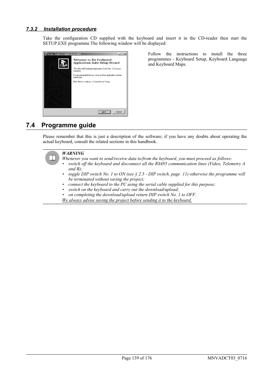 4 programme guide | Videotec DCT User Manual | Page 141 / 182