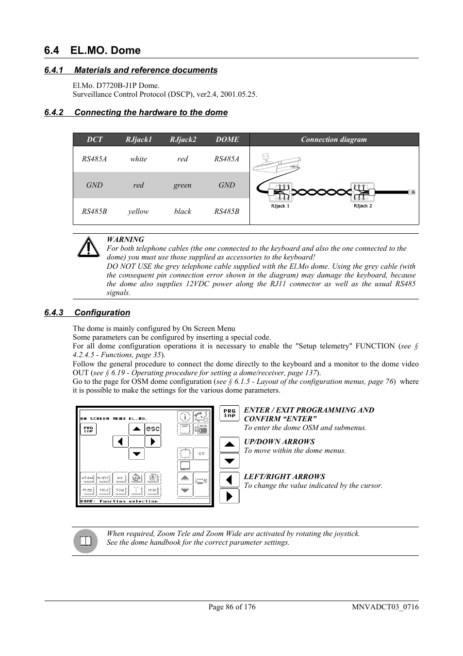 4 el.mo. dome | Videotec DCT User Manual | Page 88 / 182