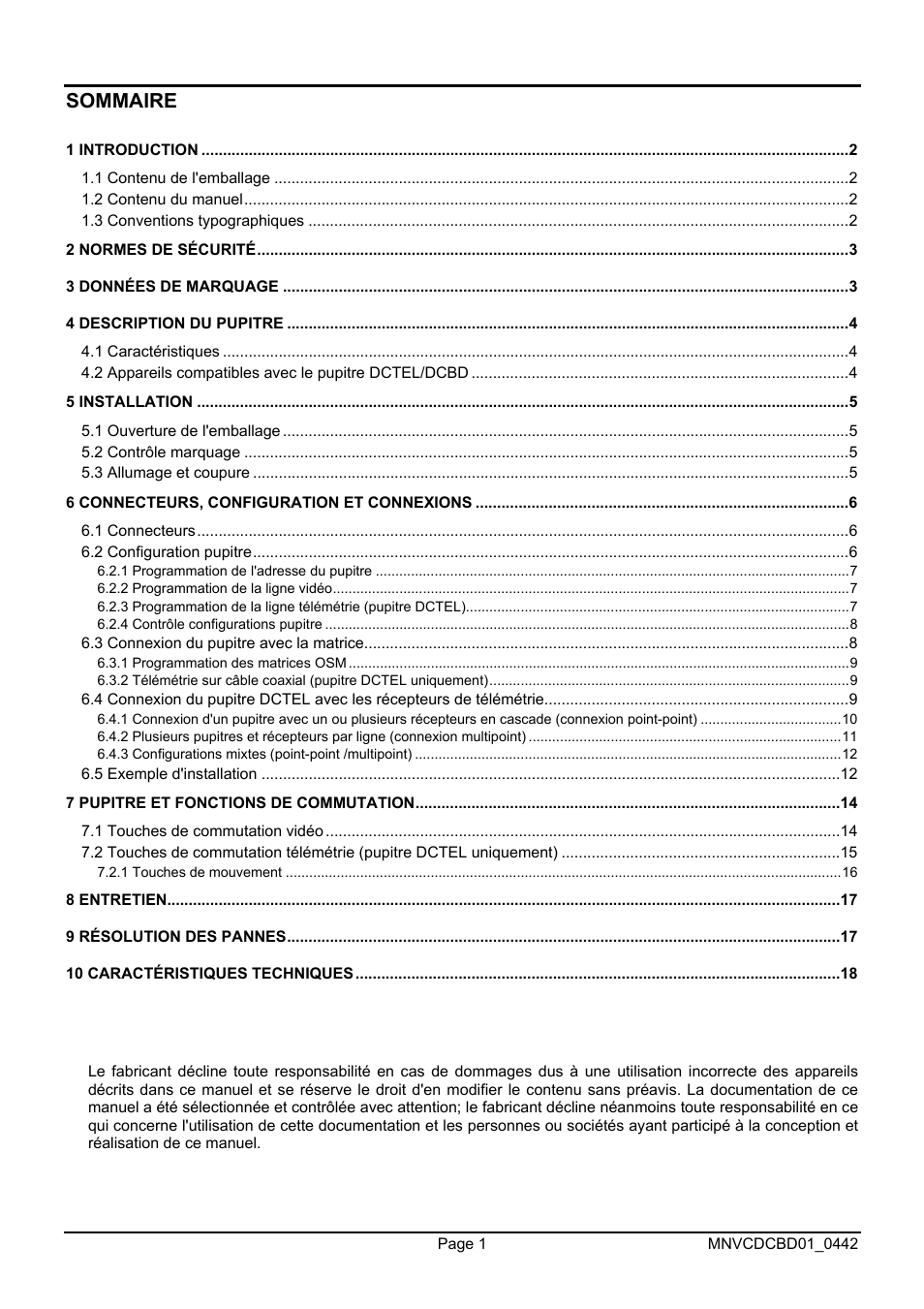 Sommaire | Videotec DCTEL User Manual | Page 45 / 86