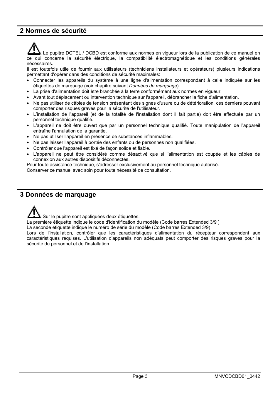 2 normes de sécurité, 3 données de marquage | Videotec DCTEL User Manual | Page 47 / 86