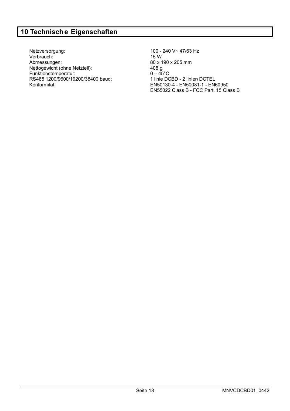 10 technisch e eigenschaften | Videotec DCTEL User Manual | Page 82 / 86