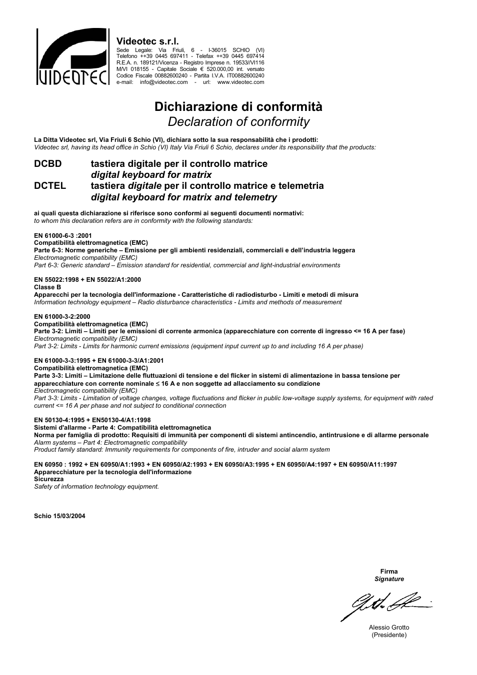 Videotec s.r.l | Videotec DCTEL User Manual | Page 83 / 86