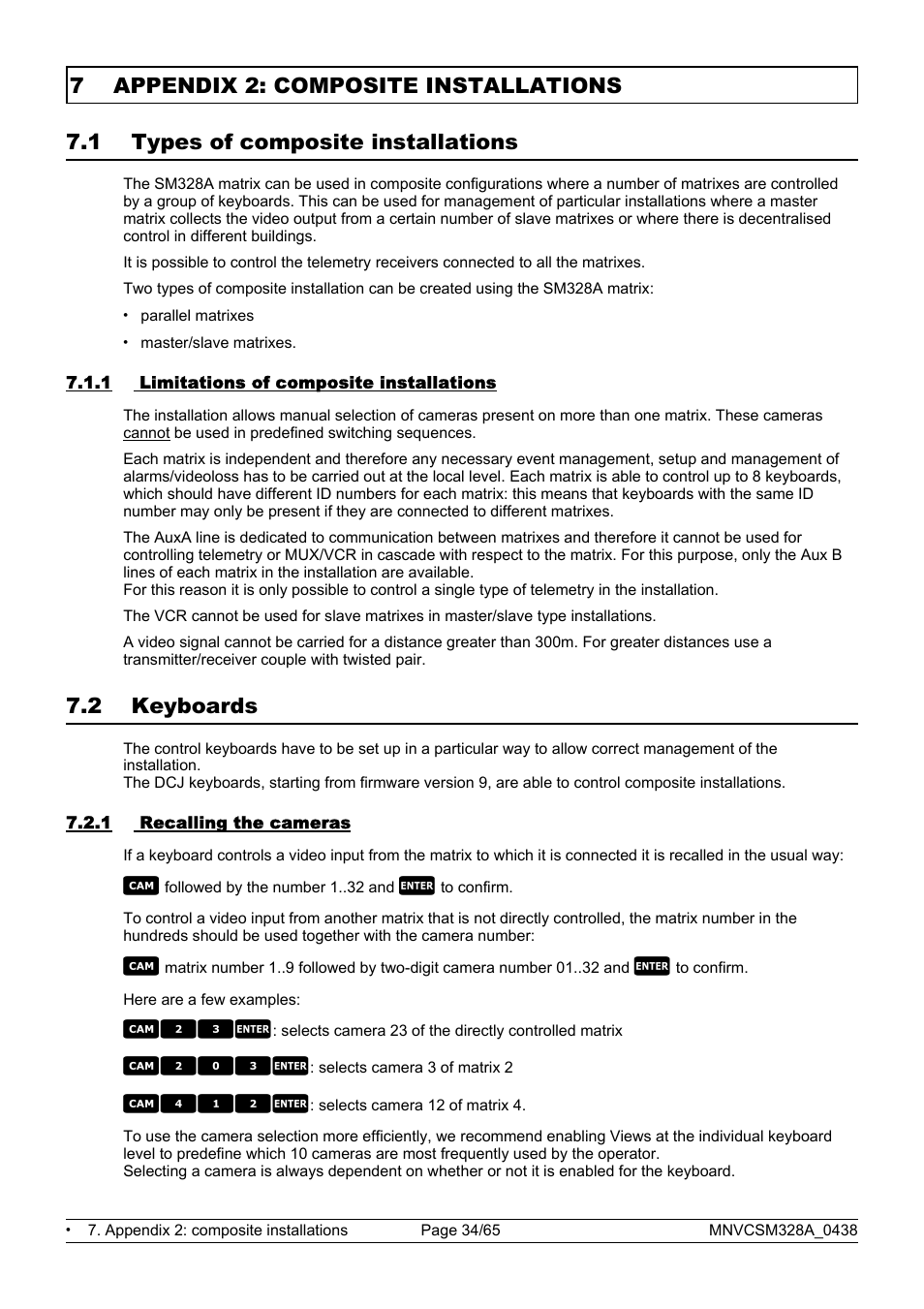C23e, C203e, C412e | Videotec SM328B User Manual | Page 36 / 72
