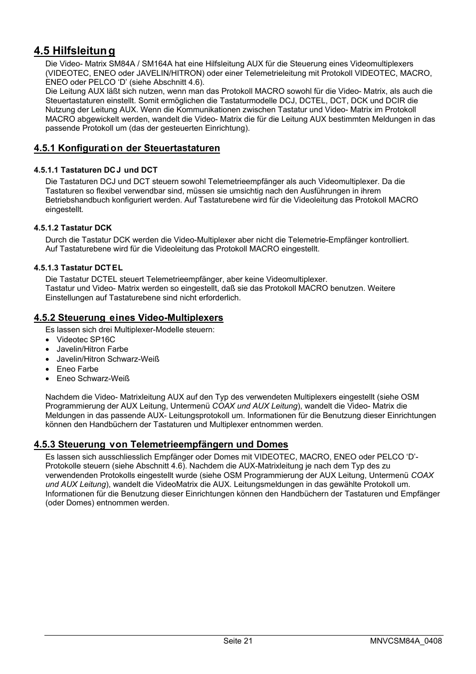 5 hilfsleitun g | Videotec SM164B User Manual | Page 133 / 150