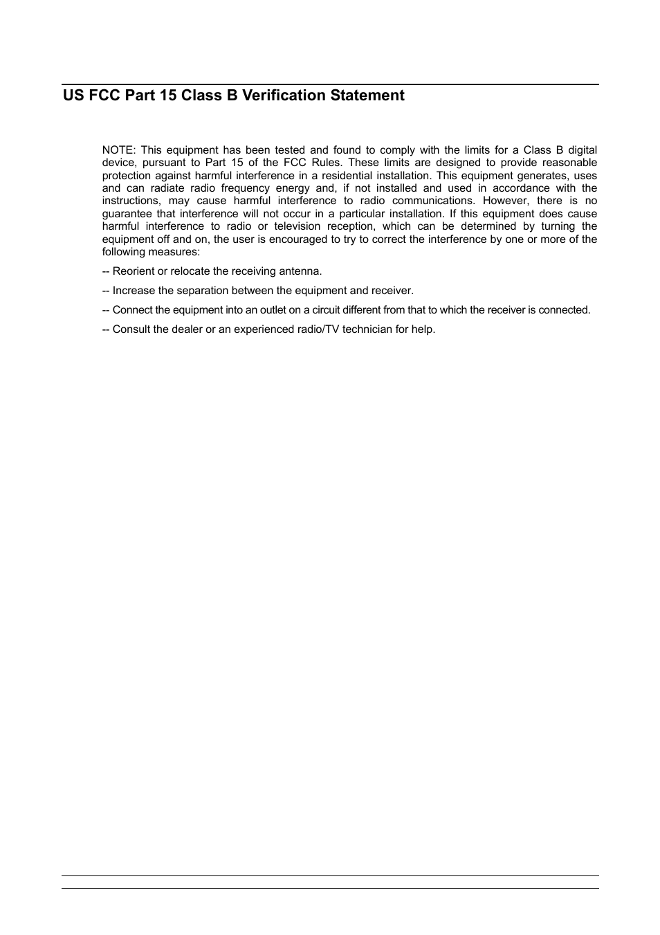 Us fcc part 15 class b verification statement | Videotec SM164B User Manual | Page 2 / 150