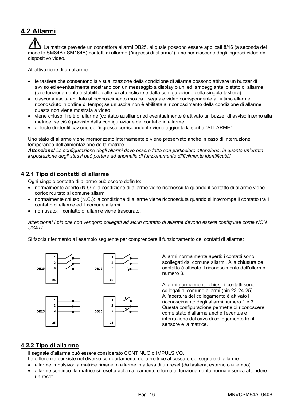 2 allarmi | Videotec SM164B User Manual | Page 20 / 150