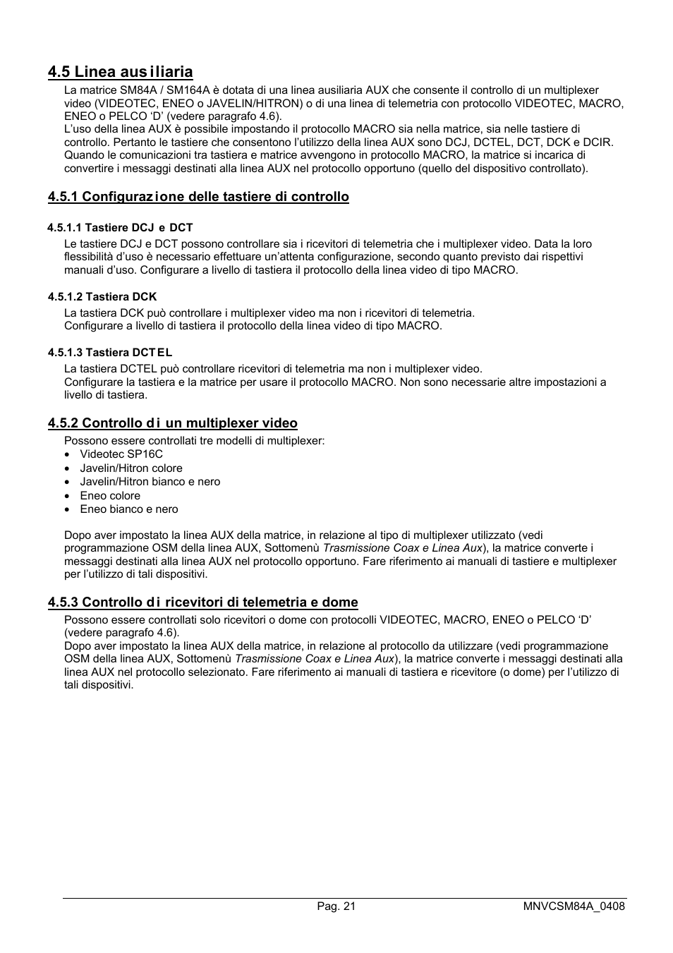5 linea aus iliaria | Videotec SM164B User Manual | Page 25 / 150