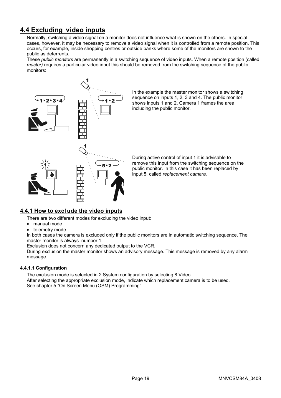 4 excluding video inputs | Videotec SM164B User Manual | Page 59 / 150