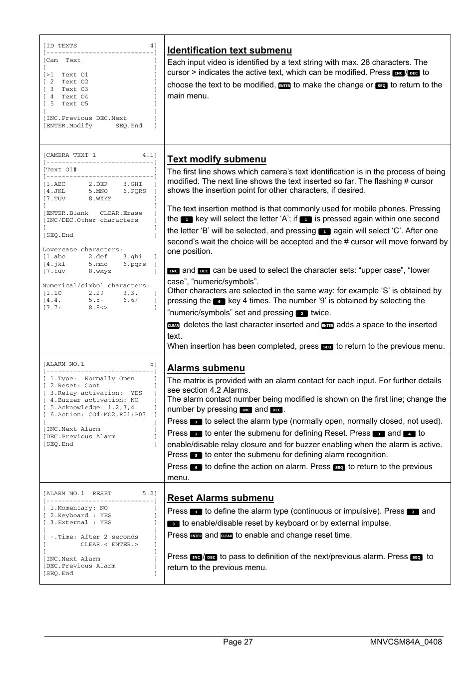 Videotec SM164B User Manual | Page 67 / 150