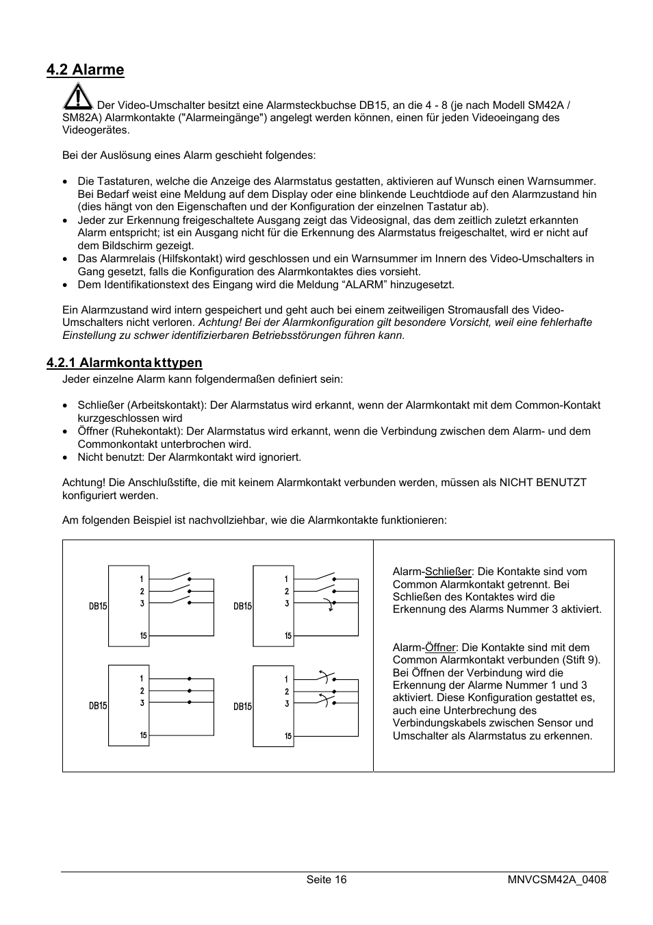 2 alarme | Videotec SM82A User Manual | Page 122 / 142