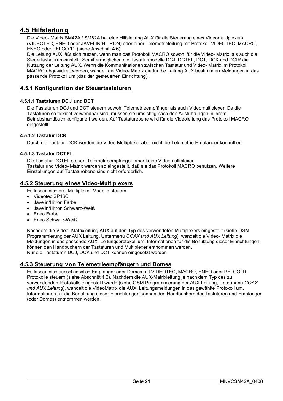 5 hilfsleitun g | Videotec SM82A User Manual | Page 127 / 142