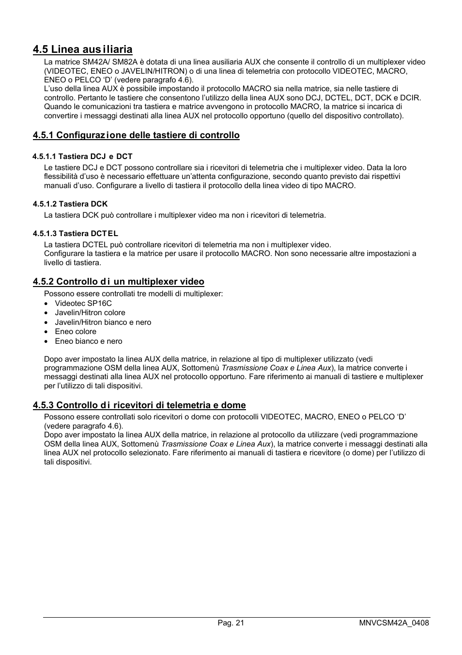 5 linea aus iliaria | Videotec SM82A User Manual | Page 25 / 142