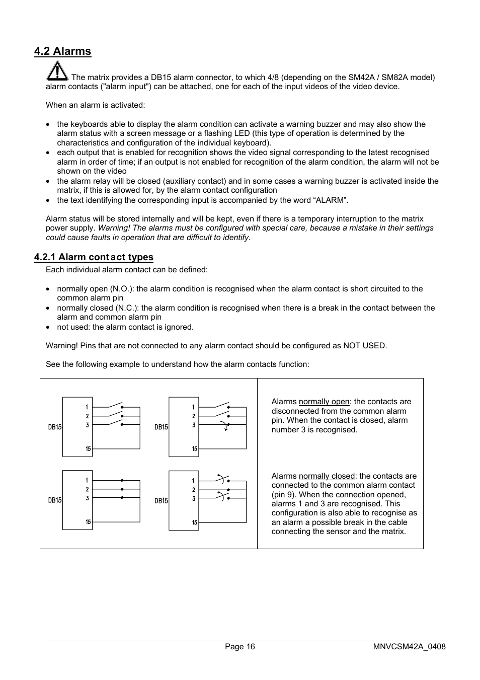 2 alarms | Videotec SM82A User Manual | Page 54 / 142