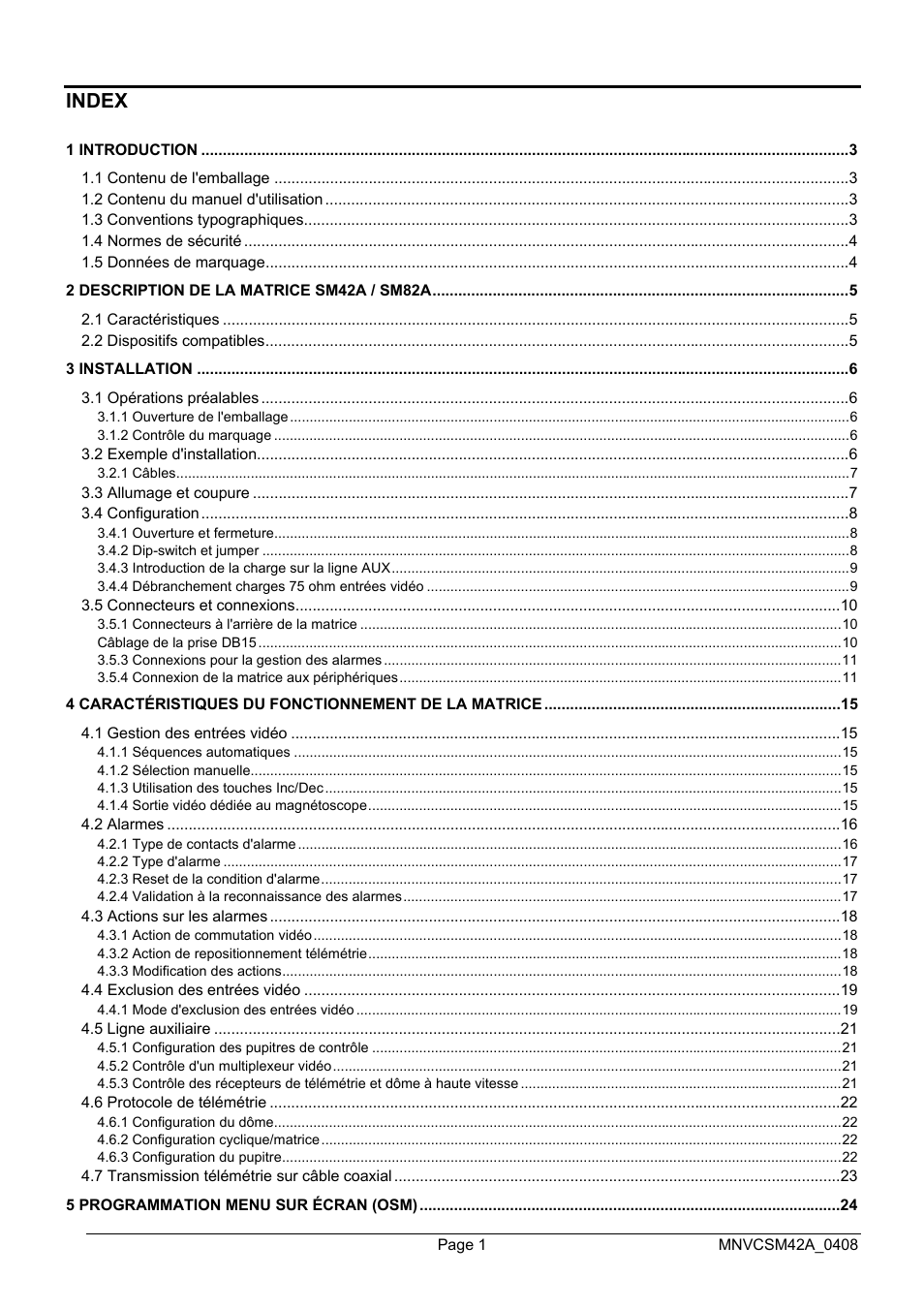 Index | Videotec SM82A User Manual | Page 73 / 142