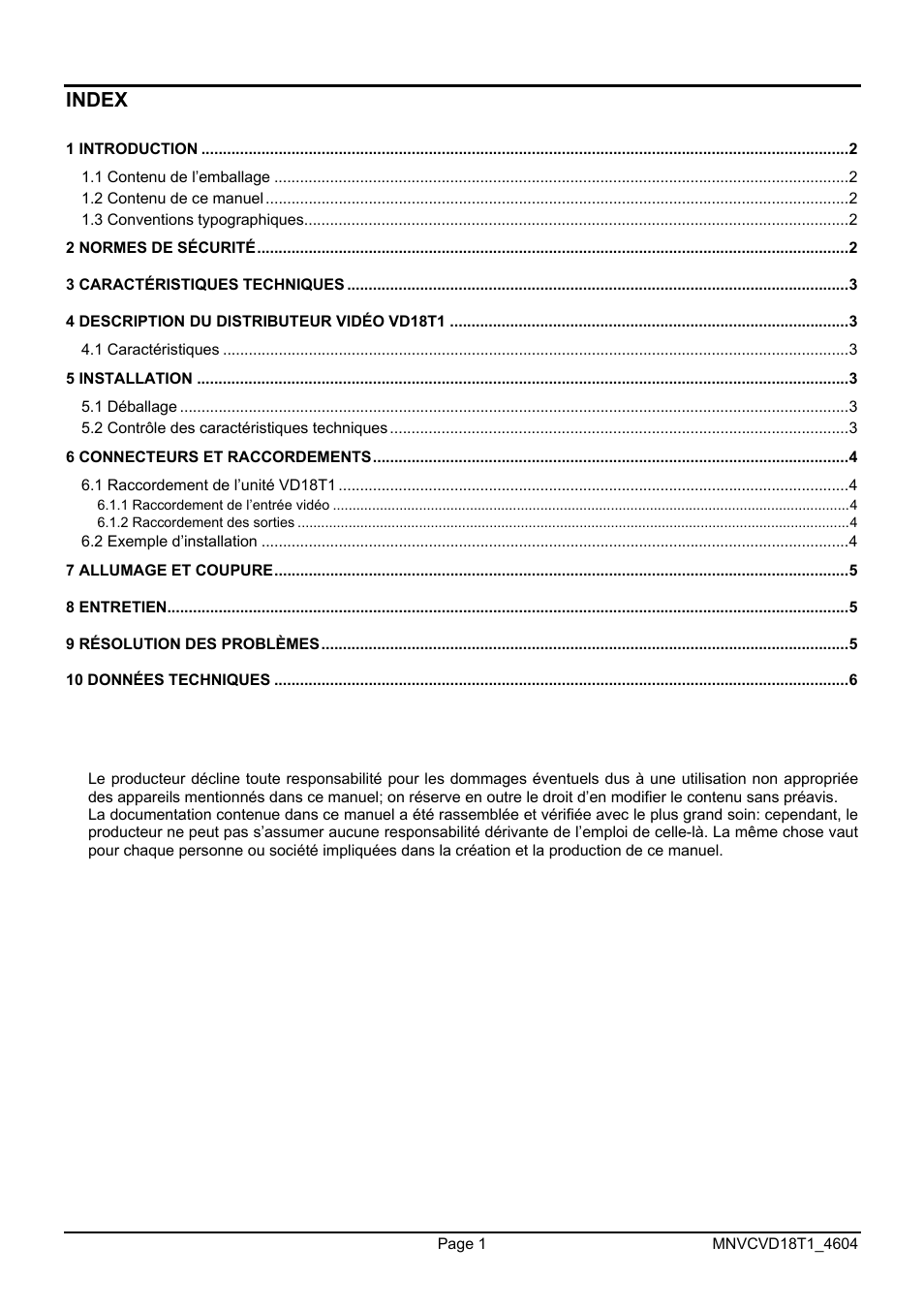 Index | Videotec VD18T1 User Manual | Page 21 / 36