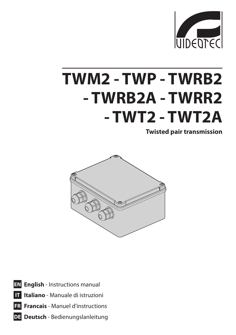 Videotec TW Serie User Manual | 52 pages