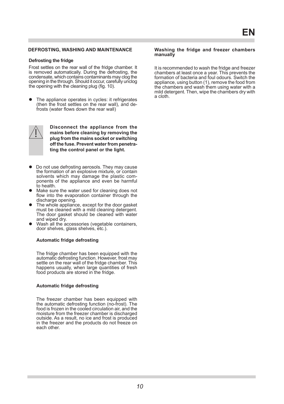AMICA Built-in refrigerators BK309.3FA EN User Manual | Page 10 / 20