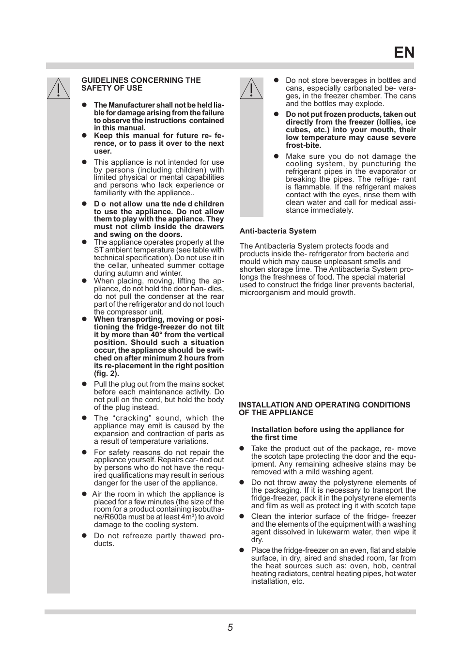 AMICA Built-in refrigerators BK309.3FA EN User Manual | Page 5 / 20