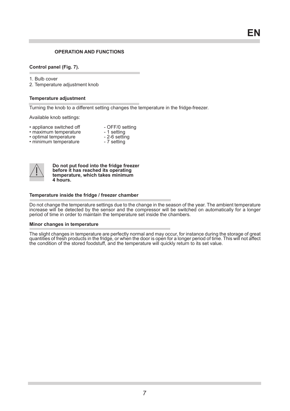 AMICA Built-in refrigerators BK309.3FA EN User Manual | Page 7 / 20