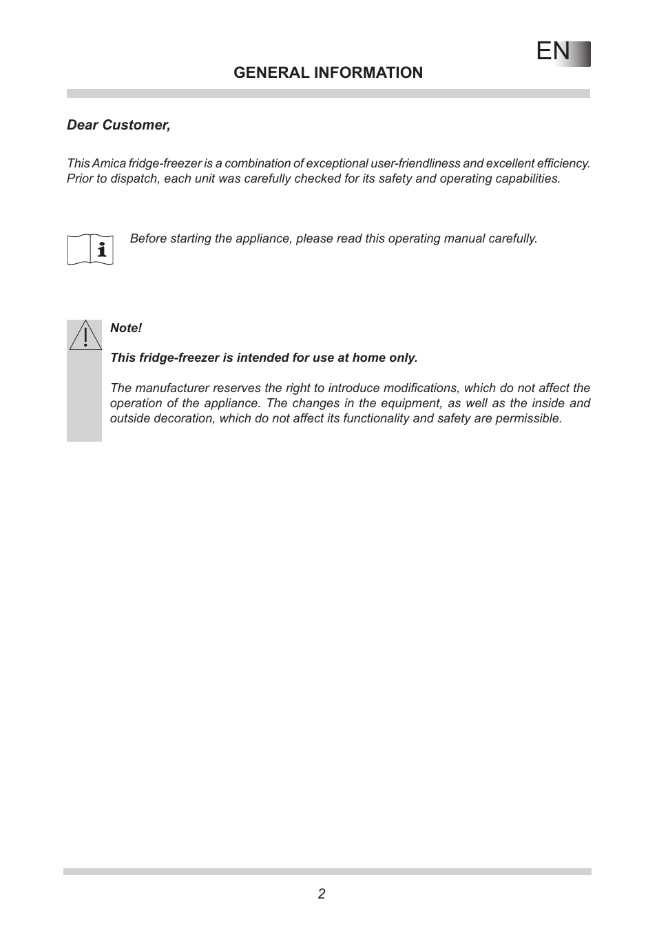 AMICA Built-in refrigerators BK309.3 EN User Manual | Page 2 / 24