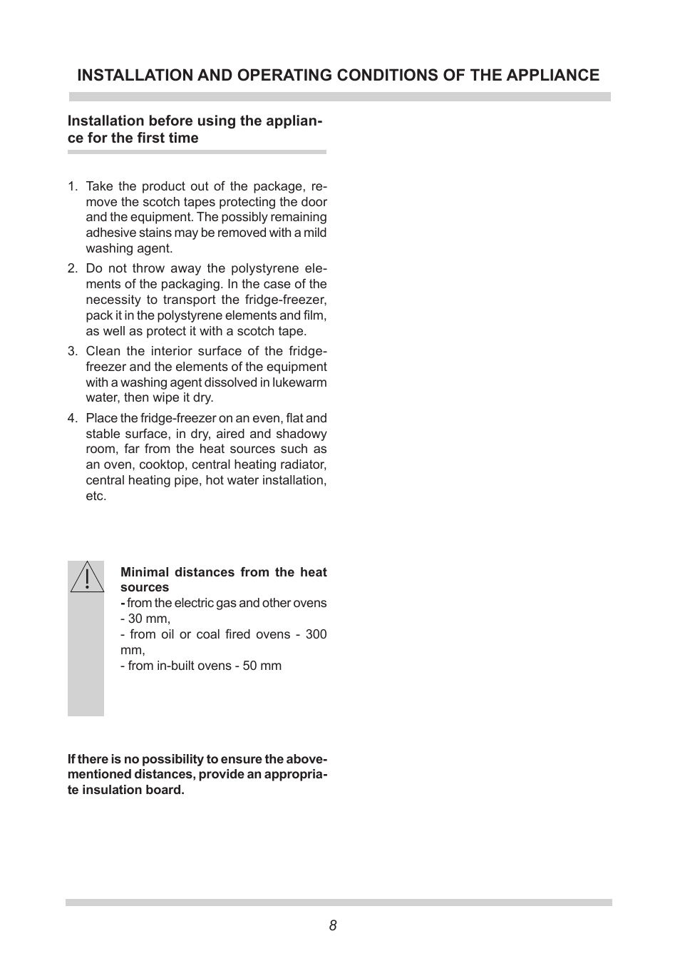 AMICA Built-in refrigerators BK309.3 EN User Manual | Page 8 / 24