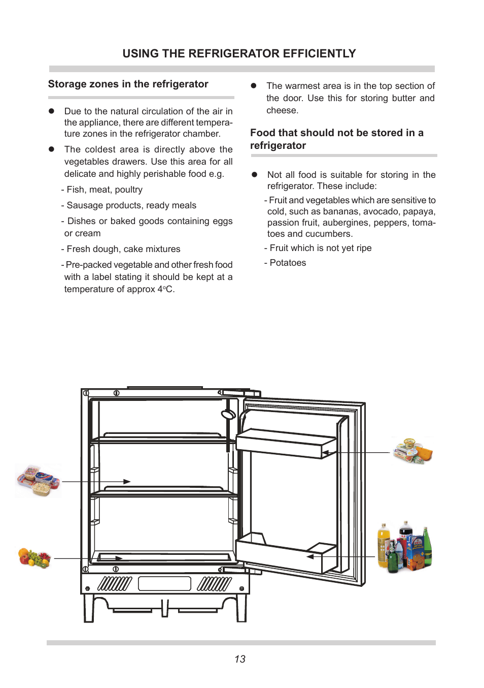 Using the refrigerator efficiently | AMICA Built-in refrigerators UC150.3 EN User Manual | Page 13 / 20