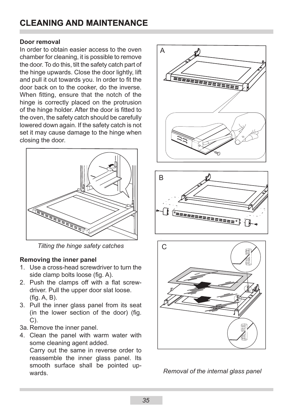 Cleaning and maintenance | AMICA 1143.4TfYDX EN User Manual | Page 35 / 40