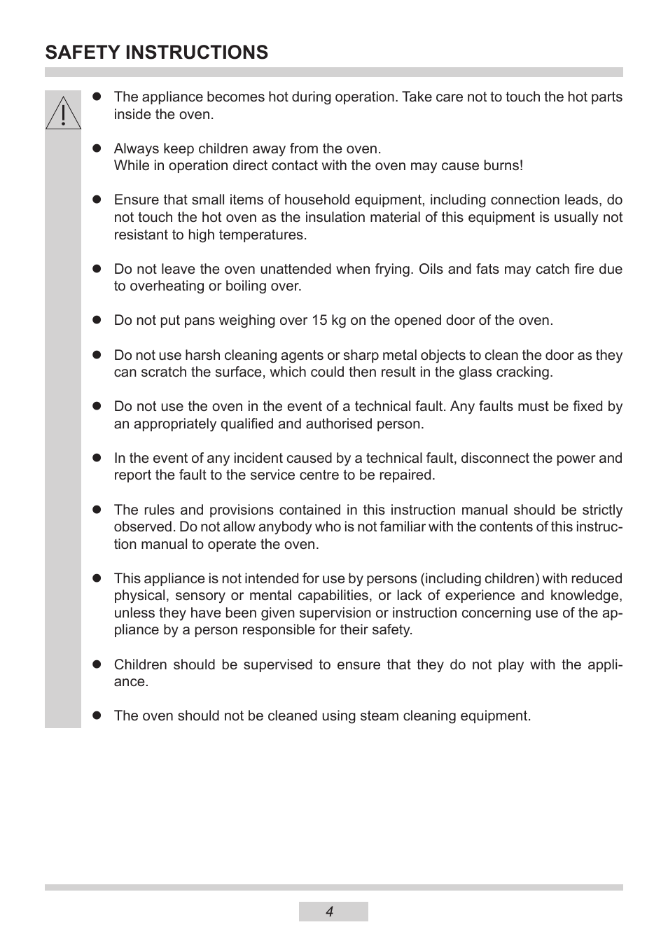 Safety instructions | AMICA 1143.4TfYDX EN User Manual | Page 4 / 40