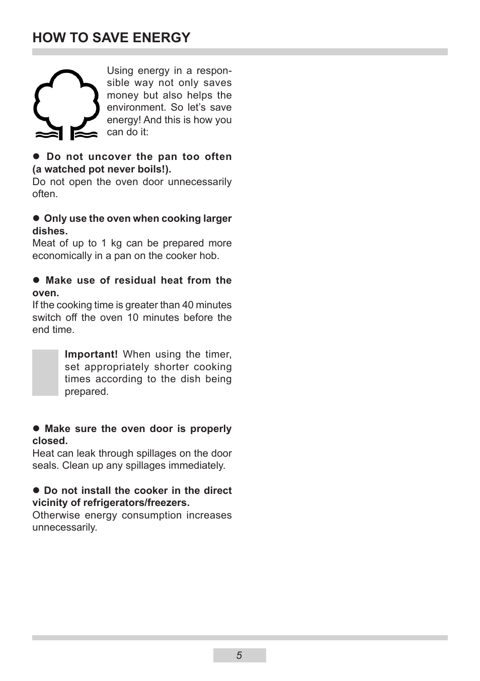 How to save energy | AMICA 1143.4TfYDX EN User Manual | Page 5 / 40