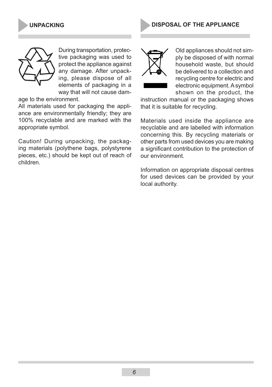 AMICA 1143.4TfYDX EN User Manual | Page 6 / 40