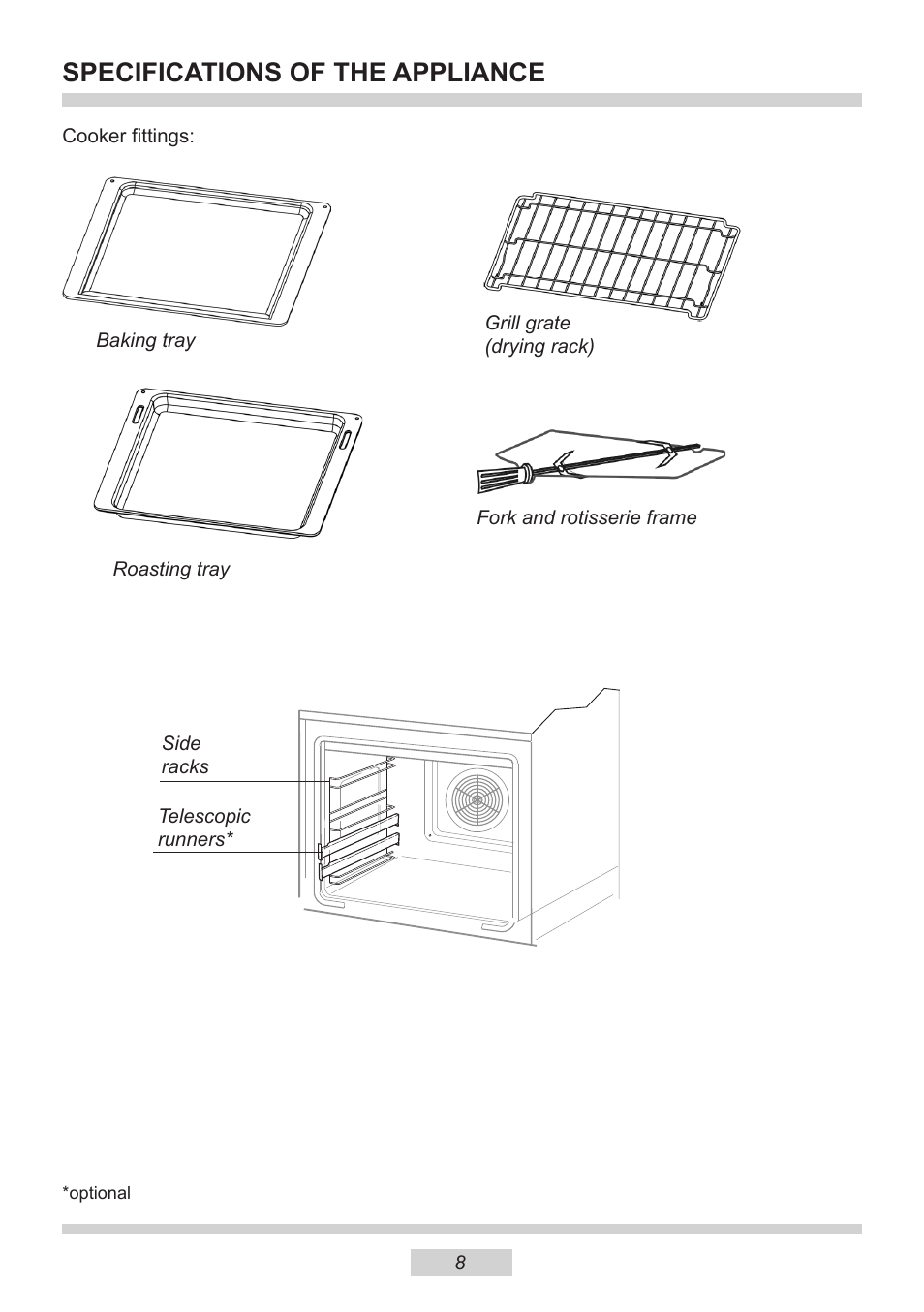 Specifications of the appliance | AMICA 1143.4TfYDX EN User Manual | Page 8 / 40