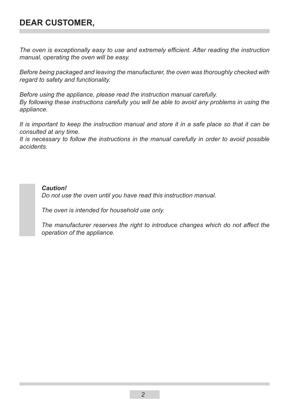 Dear customer | AMICA 1143.4TsYDX EN User Manual | Page 2 / 28