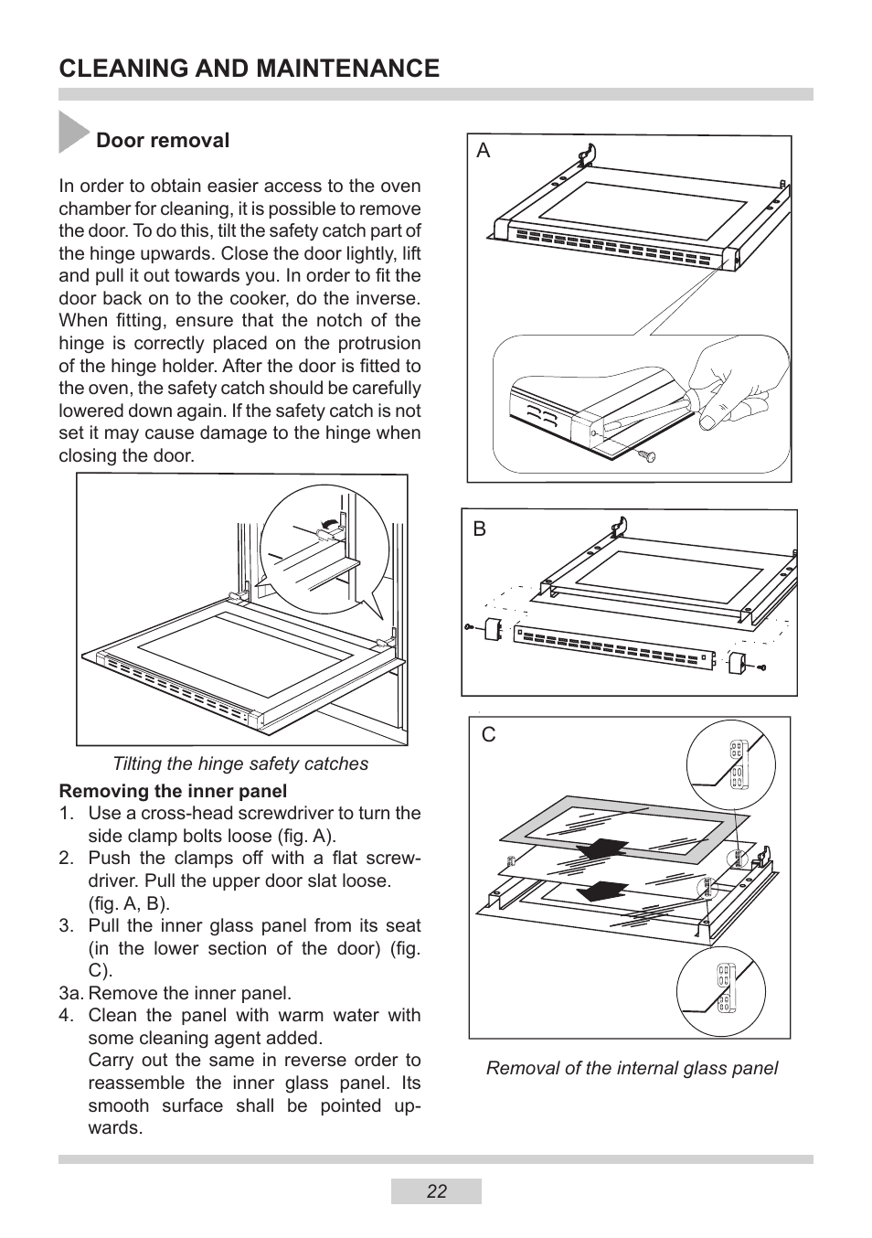 Cleaning and maintenance | AMICA 1143.4TsYDX EN User Manual | Page 22 / 28