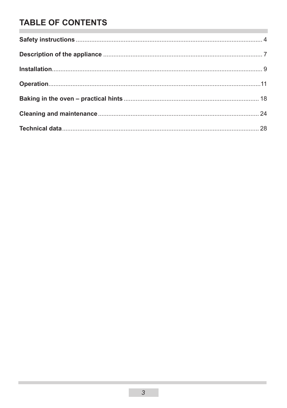 AMICA 1143.4TsYDX EN User Manual | Page 3 / 28