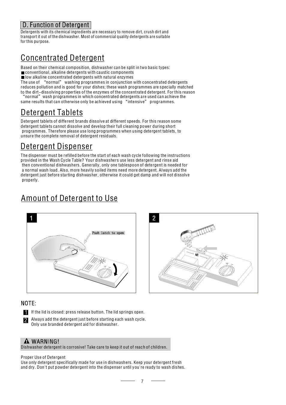 Amount of detergent to use | AMICA ZIM427 EN User Manual | Page 9 / 29