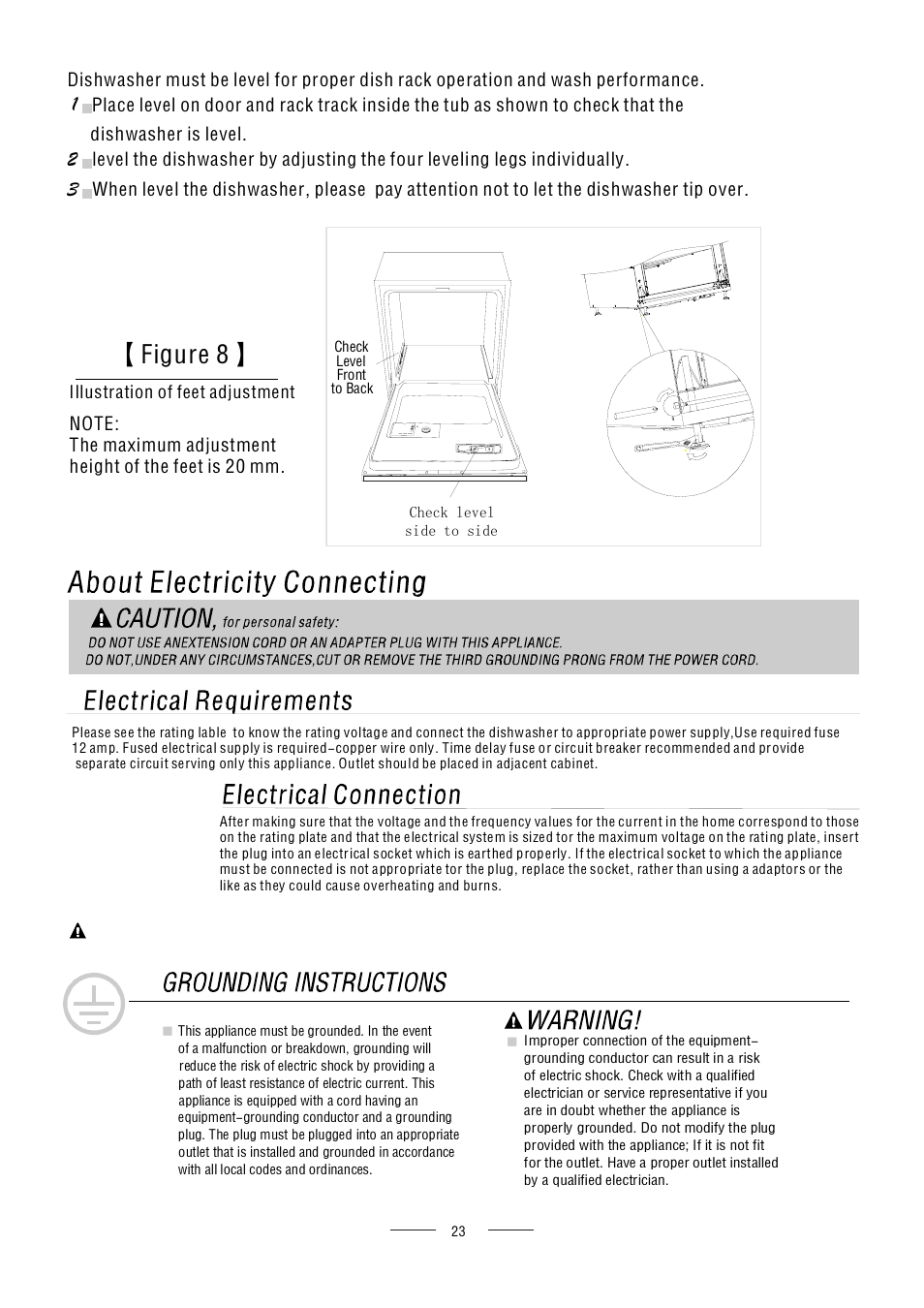 Figure 8, Insure proper ground exists before use | AMICA ZIM627 EN User Manual | Page 25 / 29