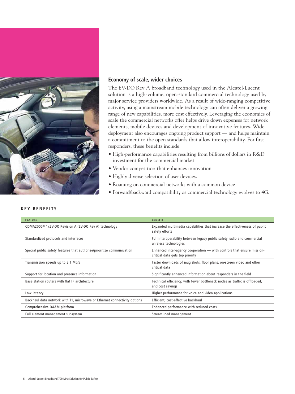 Economy of scale, wider choices | Alcatel-Lucent 700 MHz User Manual | Page 6 / 8