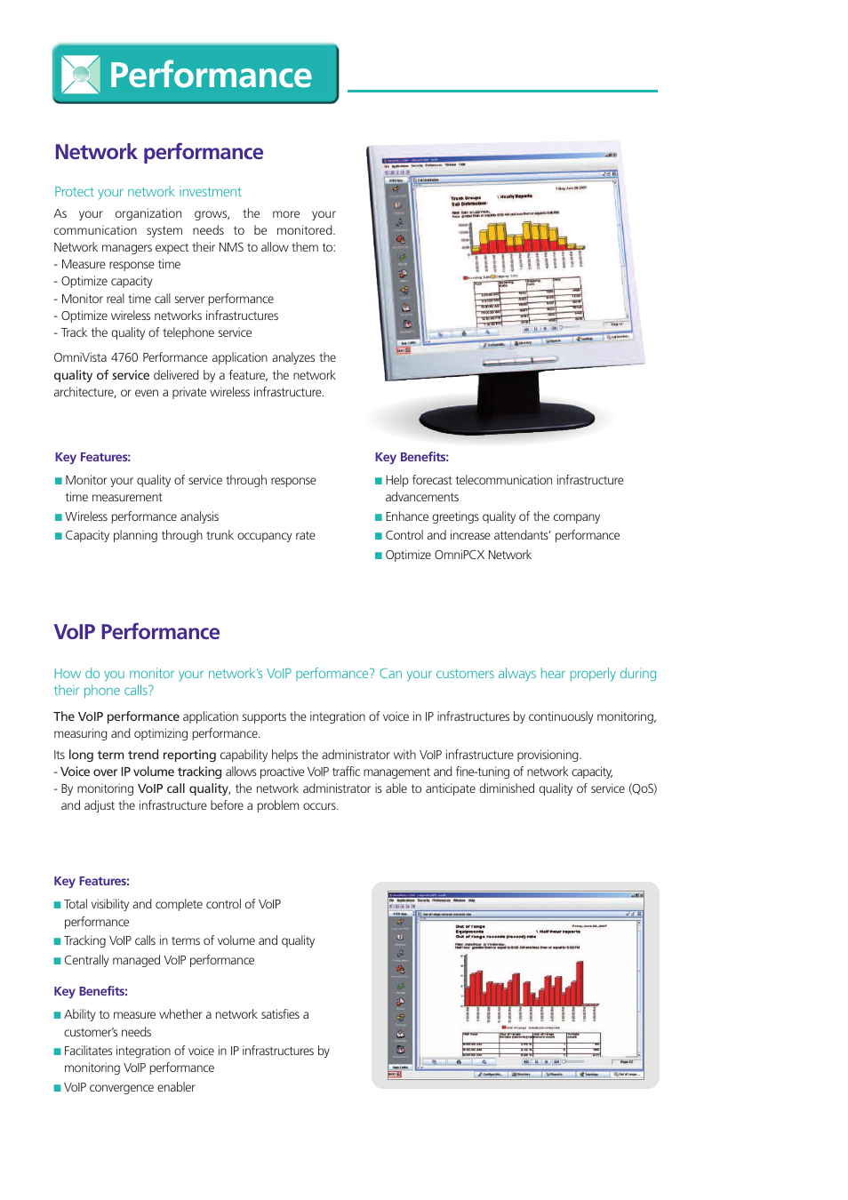 Performance, Network performance, Voip performance | Alcatel-Lucent OmniVista 4760 User Manual | Page 8 / 11