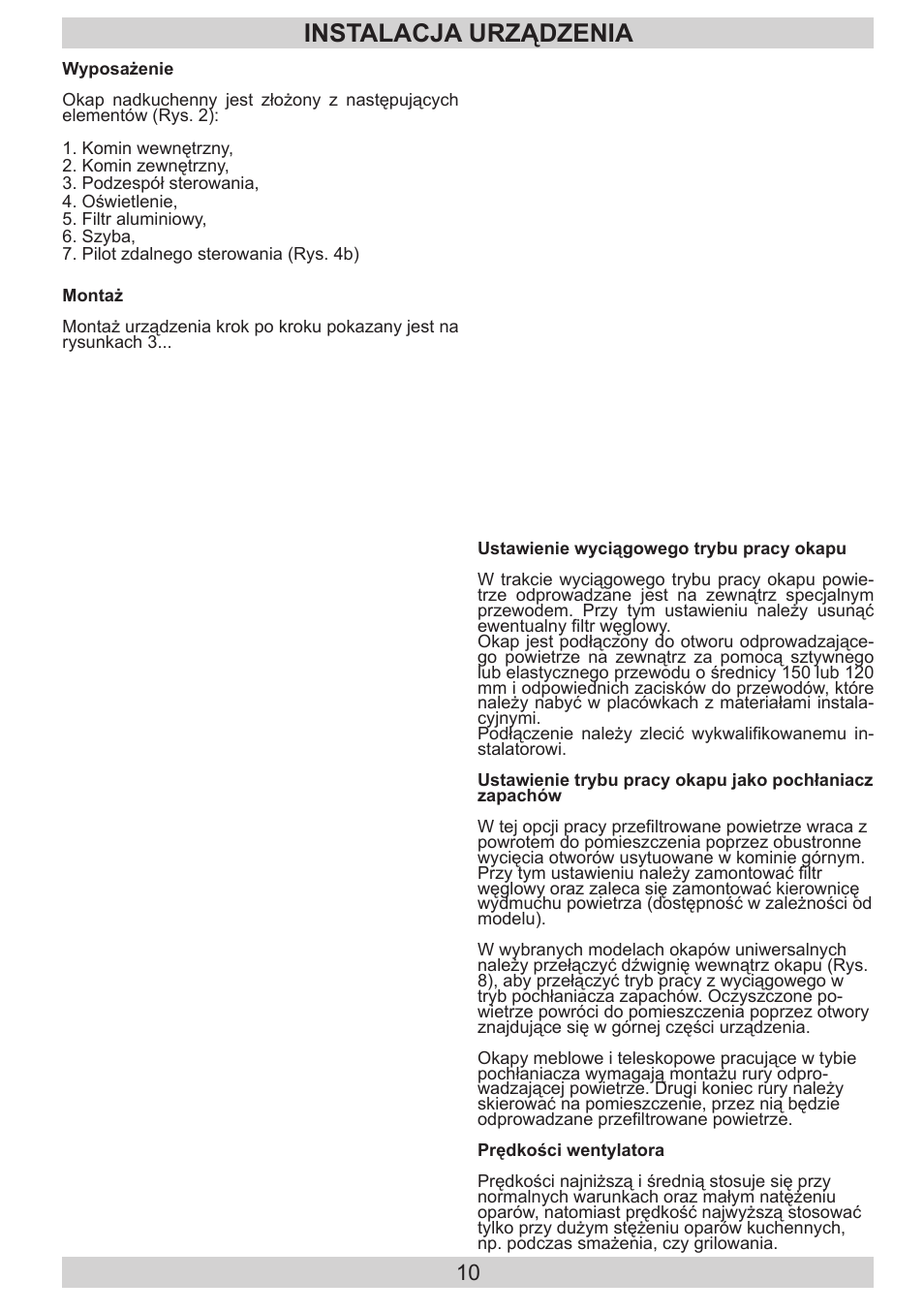 Instalacja urządzenia | AMICA KH 17212 E DE User Manual | Page 10 / 42
