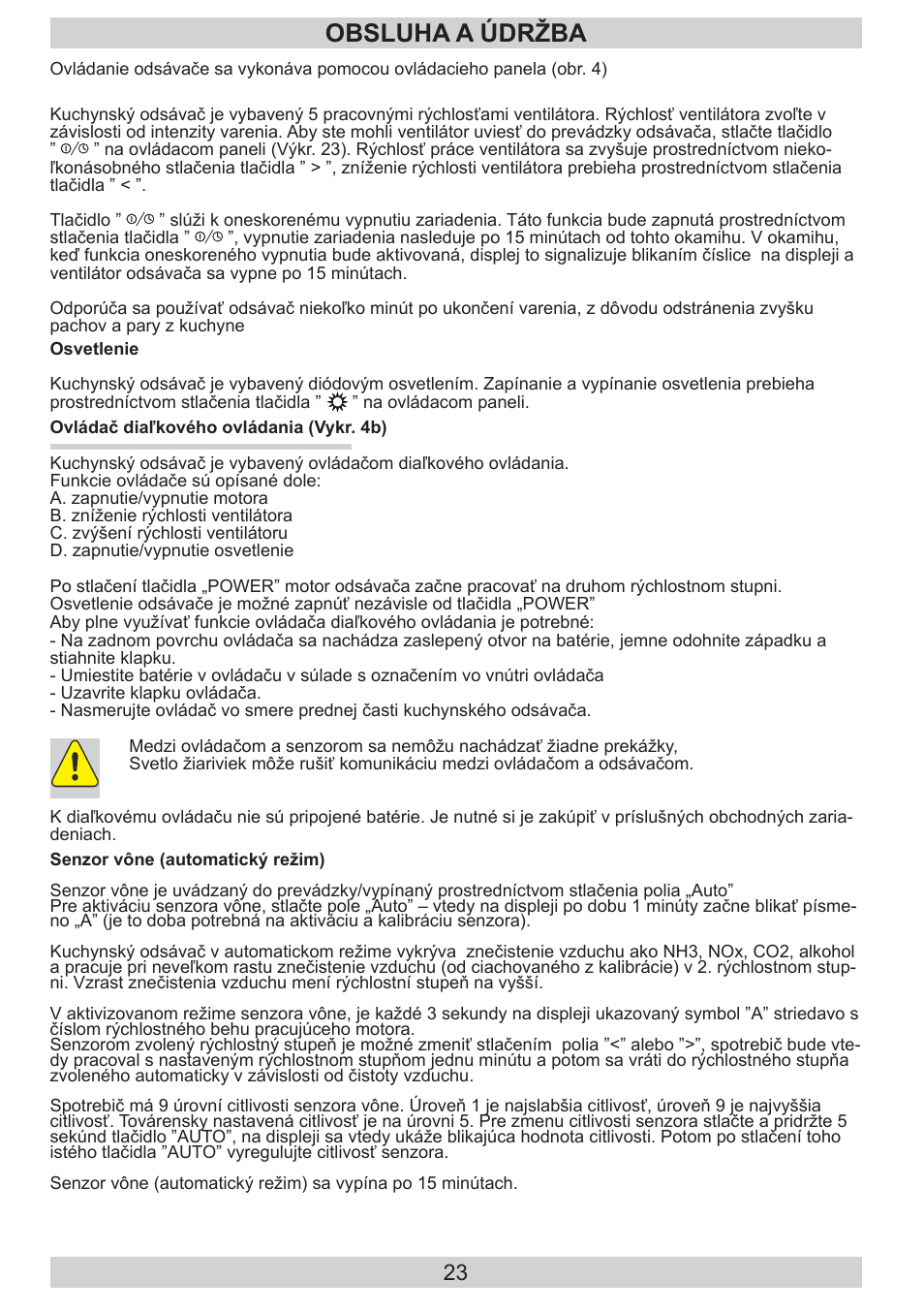 Obsluha a údržba | AMICA KH 17212 E DE User Manual | Page 23 / 42