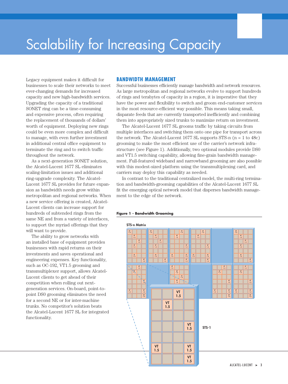 Scalability for increasing capacity, Bandwidth management | Alcatel-Lucent 1677 User Manual | Page 5 / 8
